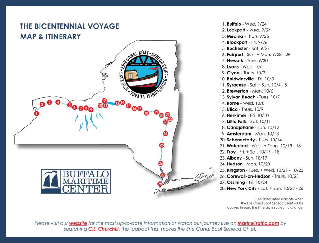 BMC Bicentennial Voyage Map & Itinerary